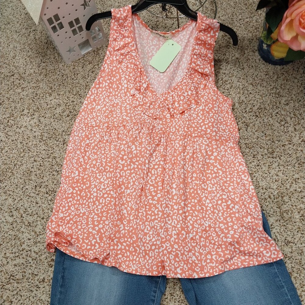 3620 Size Medium Haptics Ruffel Tank Top.